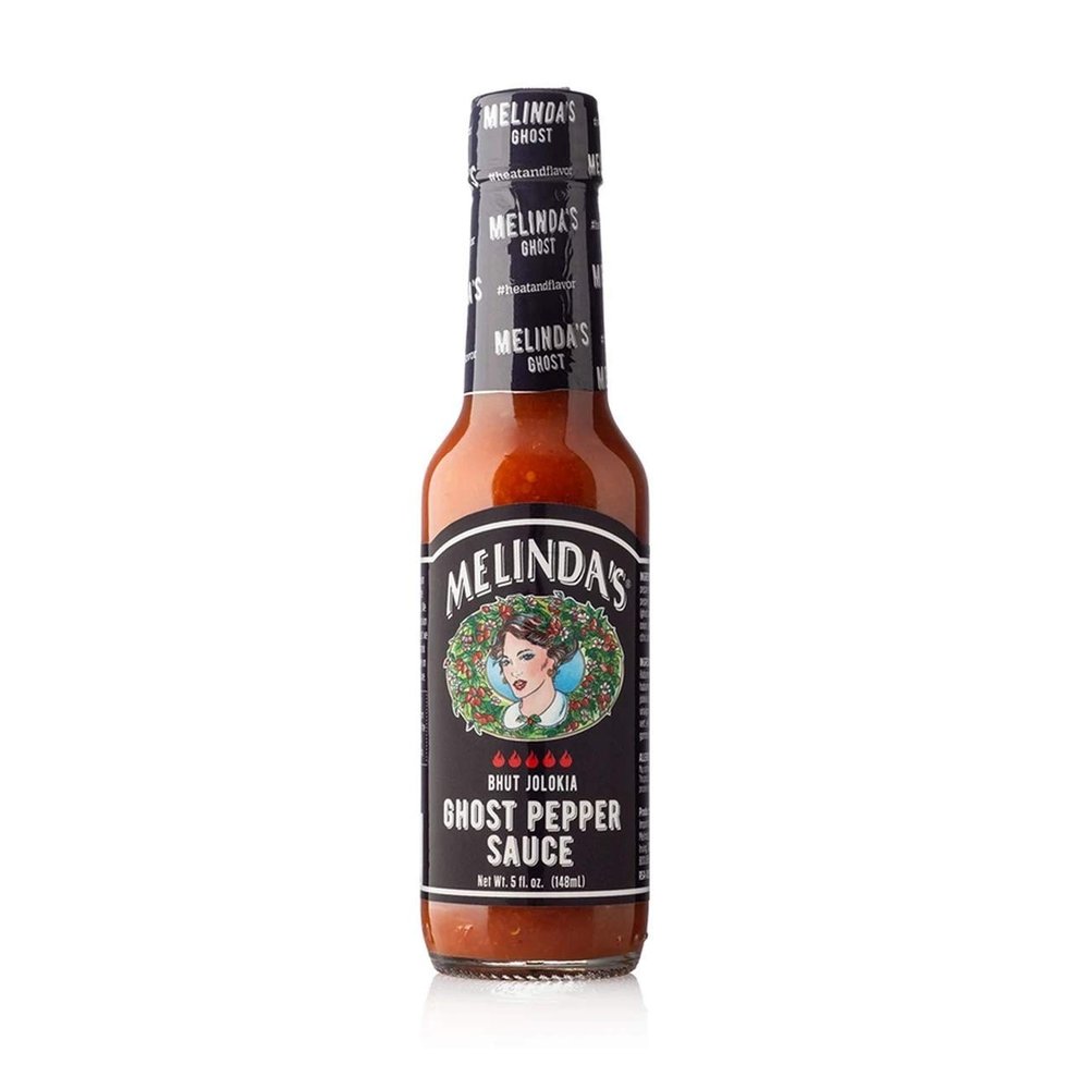 Melindas Ghost Pepper Hot Sauce - Gourmet Extra Spicy Hot Sauce - Made with Fresh Ingredients, Ghost Peppers (Bhut Jolokia), Habanero Pepper, Carrot, Garlic, Lime Juice - 5oz, 1 Pack