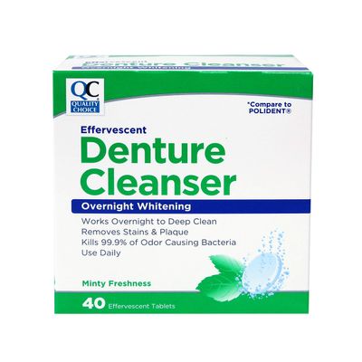 Quality Choice Denture Cleanser Overnight Whitening 40 Tablets Each (5)