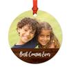 Andaz Press Photo Personalized Christmas Ornament, Rustic Wood, Best Cousin Ever, 1-Pack, Includes Ribbon and Gift Bag, Custom Image view 1