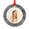 Andaz Press Photo Personalized Christmas Ornament, Gray Rustic Wood, Best Godmother Ever, 1-Pack, Includes Ribbon and Gift Bag, Custom Image view 1