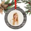 Andaz Press Photo Personalized Christmas Ornament, Gray Rustic Wood, Best Godmother Ever, 1-Pack, Includes Ribbon and Gift Bag, Custom Image view 2