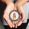 Andaz Press Photo Personalized Christmas Ornament, Gray Rustic Wood, Best Godmother Ever, 1-Pack, Includes Ribbon and Gift Bag, Custom Image view 3