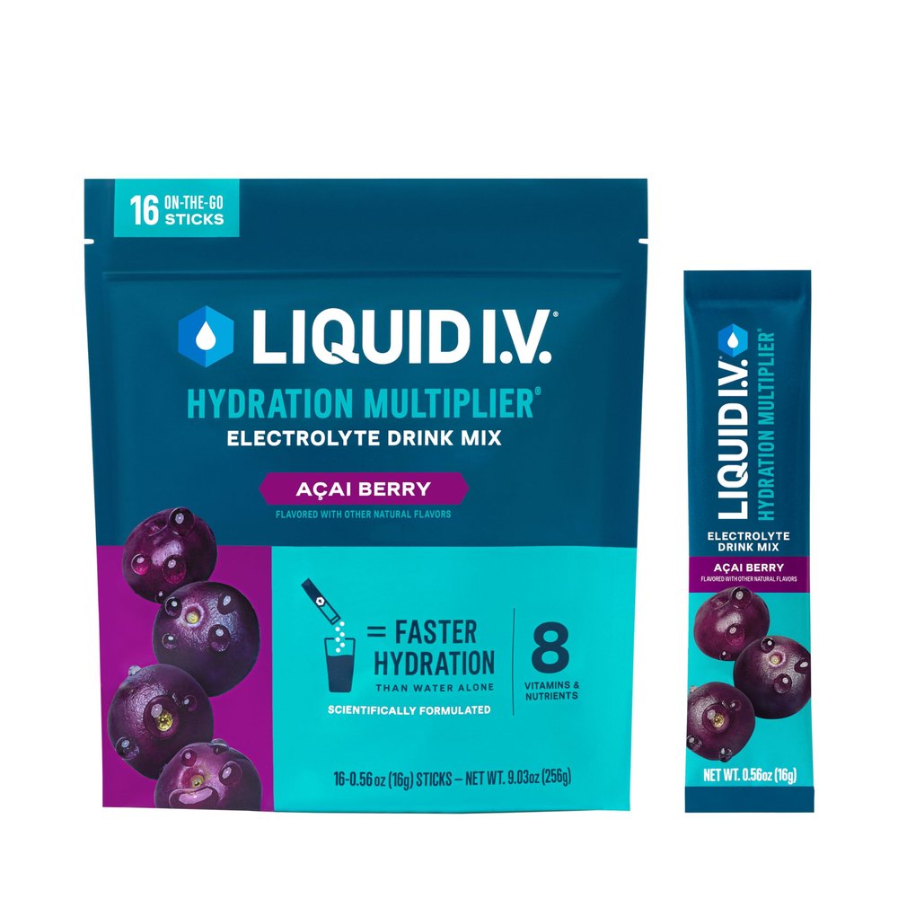 Liquid I.V. Hydration Multiplier - Acai Berry | Electrolyte Powder Drink Mix | 1 Pack (16 Servings)