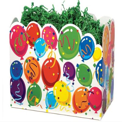 Pack of 6, Large Celebrate Basket Boxes 10.25 x 6 x 7.5" As Great Table Centerpieces for Parties