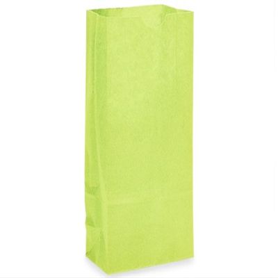 Pack of 500, 6 Lb Gift Sacks Lime Green Kraft 6 x 3.5 x 11" for Small Paper Gift Bags, Party Favors