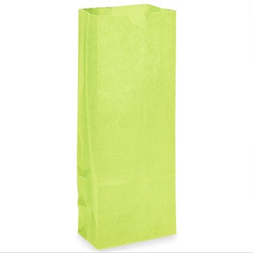 Pack of 500, 6 Lb Gift Sacks Lime Green Kraft 6 x 3.5 x 11" for Small Paper Gift Bags, Party Favors