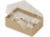 Pack of 100, 2.5 x 1.5 x 1" Clear Lid Boxes w/Kraft Bases Perfect for Greeting Cards, Stationery, Packaged Gourmet Products & Bath & Body view 1