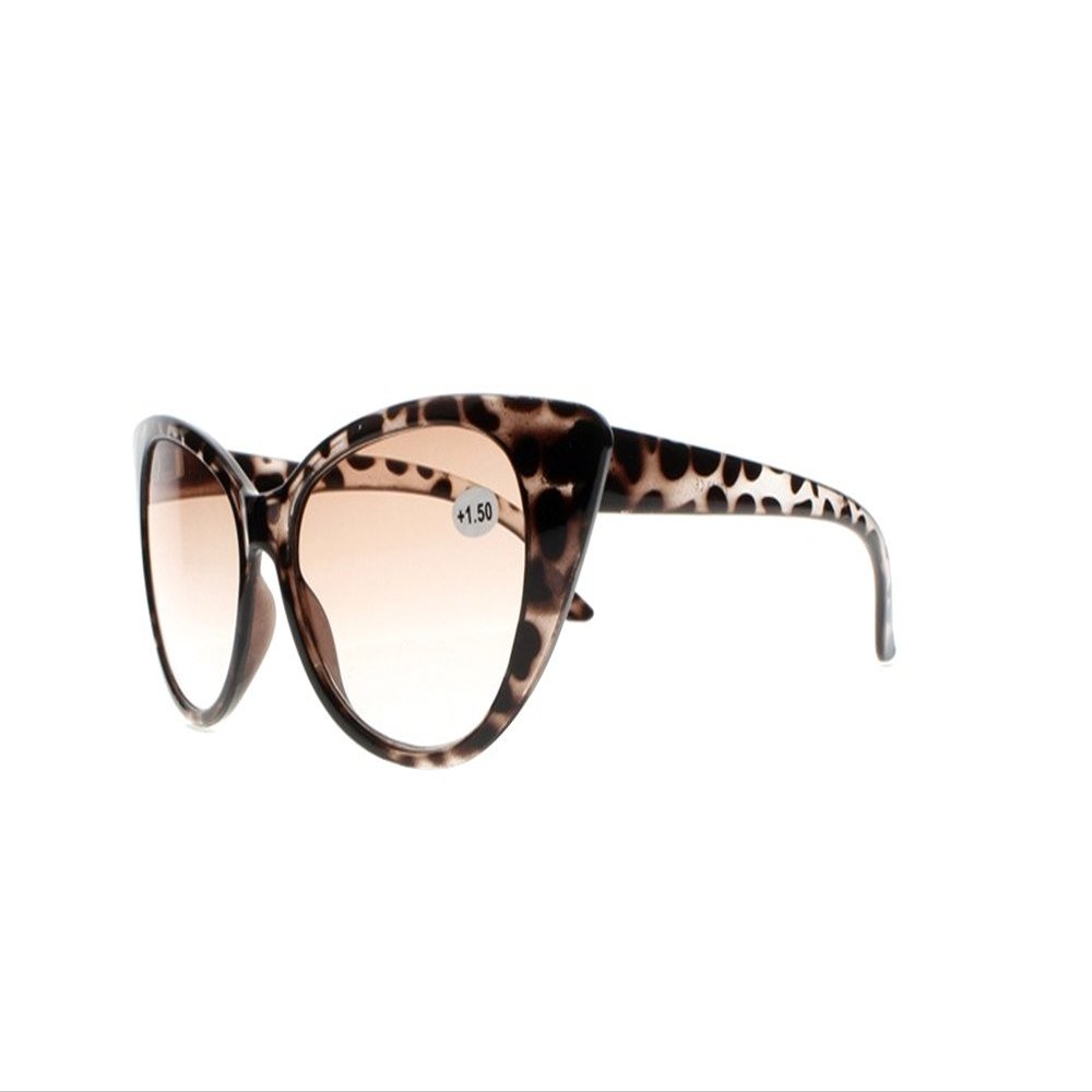 Newsight Womens Designer Colorful Oversized Cat Eye UV Pro Tinted Lens Reading Glasses Sunglasses (Tortoise+Brown Lens, 2.5)