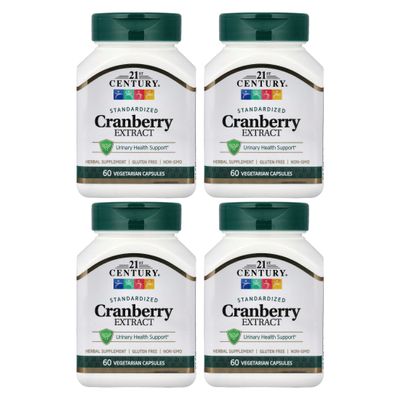 21st Century Cranberry Extract - 60 Vegetarian Capsules, Pack of 4