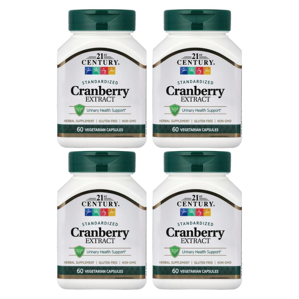 21st Century Cranberry Extract - 60 Vegetarian Capsules, Pack of 4