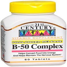 21st Century Complex B-50 Tablets Prolonged Release - 60 ct, Pack of 4