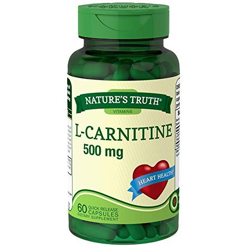 Nature's Truth L-Carnitine 500 mg Dietary Supplement - 60 Capsules, Pack of 2