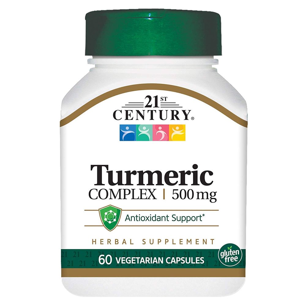 21st Century Turmeric Complex 500 mg - 60 Vegetarian Capsules, Pack of 4