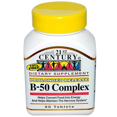 21st Century Complex B-50 Tablets Prolonged Release - 60 ct, Pack of 5