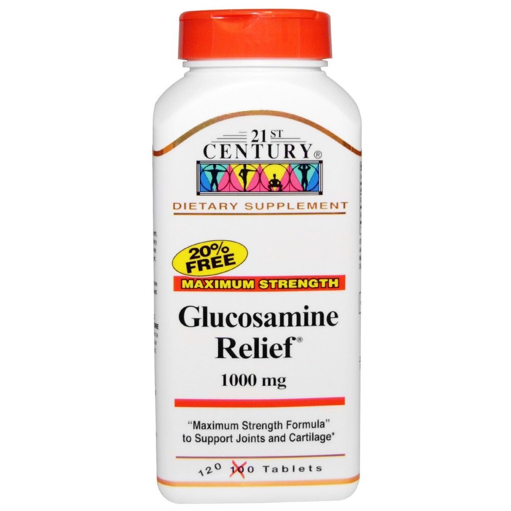 21st Century Glucosamine Relief 1000 mg - 120 Coated Tablets, Pack of 5