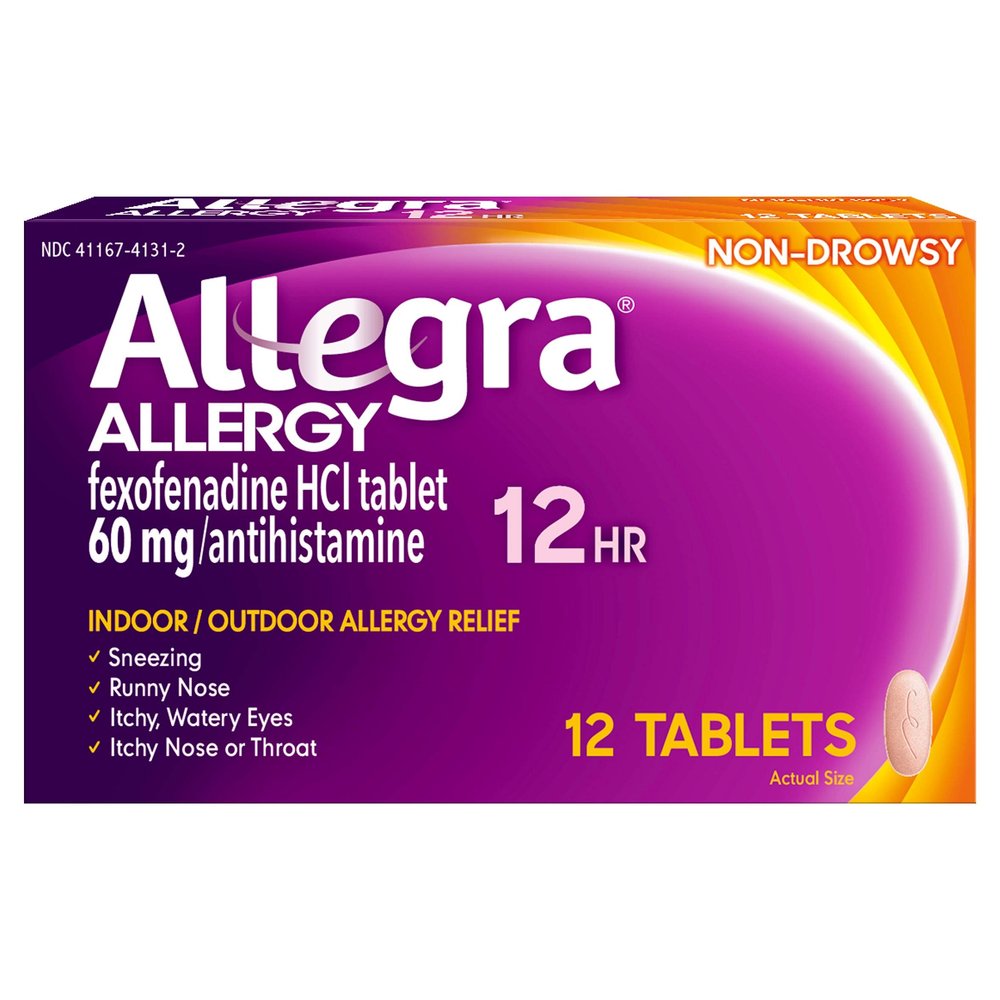 Allegra Allergy 60 mg Tablets 12 Hour - 12 Ct, Pack of 4