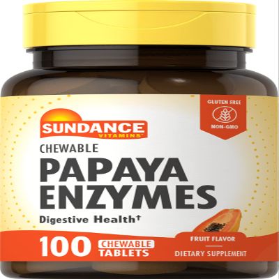Sundance Chewable Papaya Enzyme - 100 Tablets, Pack of 4