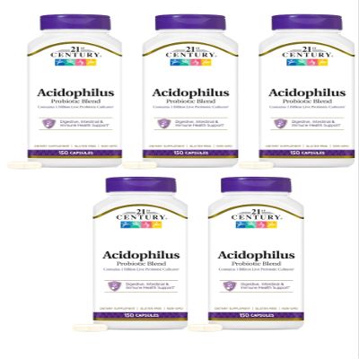 21st Century Acidophilus Probiotic Blend Capsules - 150 ct, Pack of 5