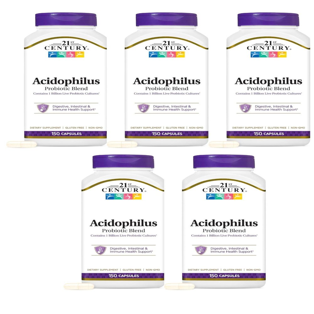 21st Century Acidophilus Probiotic Blend Capsules - 150 ct, Pack of 5