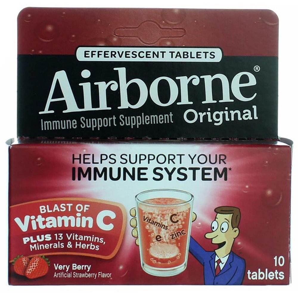 Airborne Very Berry, 10 Effervescent Tablets Each (Pack of 8)