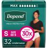 Depend Fresh Protection Adult Diapers, Incontinence & Postpartum Bladder Leak Underwear for Women, Disposable, Maximum, Small, Blush, 32 Count, Packaging May Vary view 1