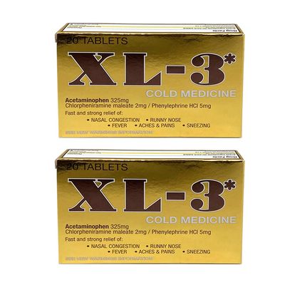 XL-3* Cold Medicine, 20 Tablets Each (Pack of 2)