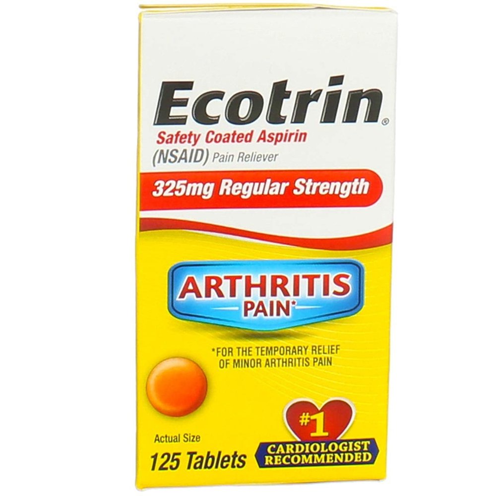 Ecotrin Regular Strength Pain Reliever | 125 Tablets (5 Pack)