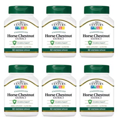 21st Century Horse Chestnut Seed Extract Vegetarian Capsules - 60 ct, Pack of 6