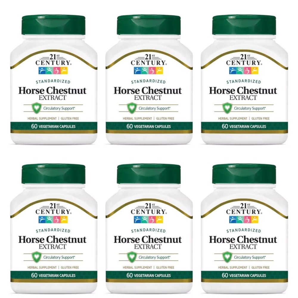 21st Century Horse Chestnut Seed Extract Vegetarian Capsules - 60 ct, Pack of 6