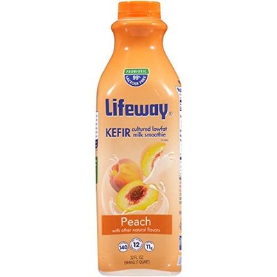 Lifeway Organic Lowfat Kefir, Peach, 32 Ounce (Pack of 06)