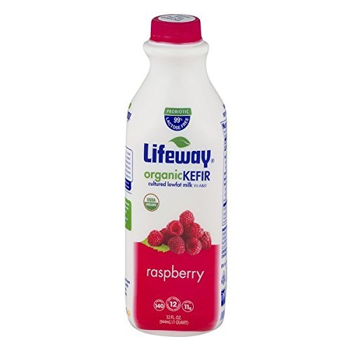 Lifeway Organic Lowfat Kefir, Raspberry, 32 Ounce (Pack of 06)