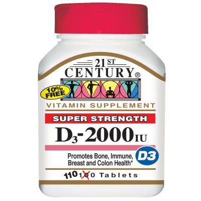 21st Century Vitamin D-2000 Tablets - 110 ct, Pack of 6