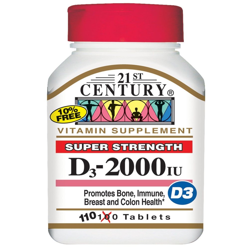 21st Century Vitamin D-2000 Tablets - 110 ct, Pack of 6