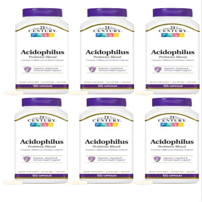 21st Century Acidophilus Probiotic Blend Capsules - 150 ct, Pack of 6