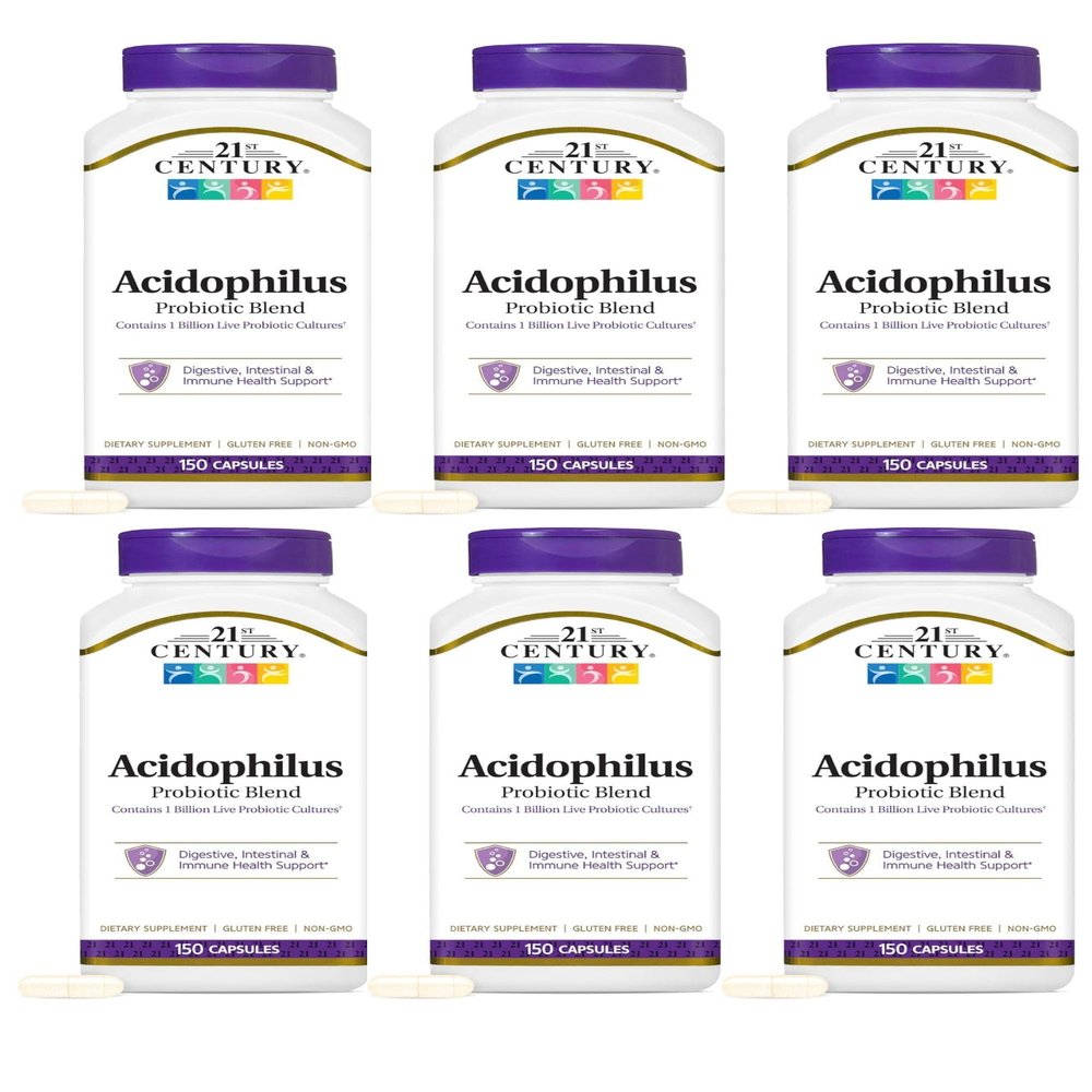 21st Century Acidophilus Probiotic Blend Capsules - 150 ct, Pack of 6
