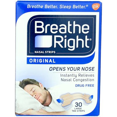 Breathe Right Nasal Strips Original Tan Large - 30 ct, Pack of 6