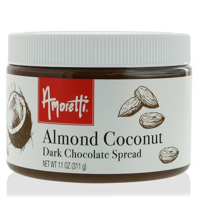 Amoretti Almond Coconut Spread, Dark Chocolate, 11 Ounce