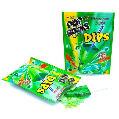Pop Rocks Dips, Sour Apple, 0.63 oz each, 18 Count (Pack of 1) - Sugar Candy