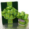2 1/2" X 10 Yards St Patrick Shamrock Natural Ribbon view 3