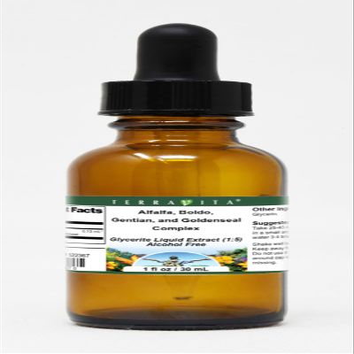 Alfalfa, Boldo, Gentian, and Goldenseal Complex Glycerite Liquid Extract (1:5) - No Flavor (1 oz, ZIN: 522367)