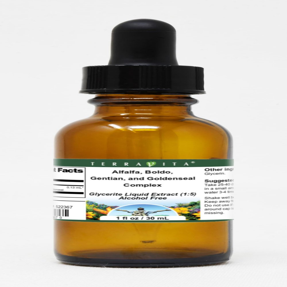 Alfalfa, Boldo, Gentian, and Goldenseal Complex Glycerite Liquid Extract (1:5) - No Flavor (1 oz, ZIN: 522367)