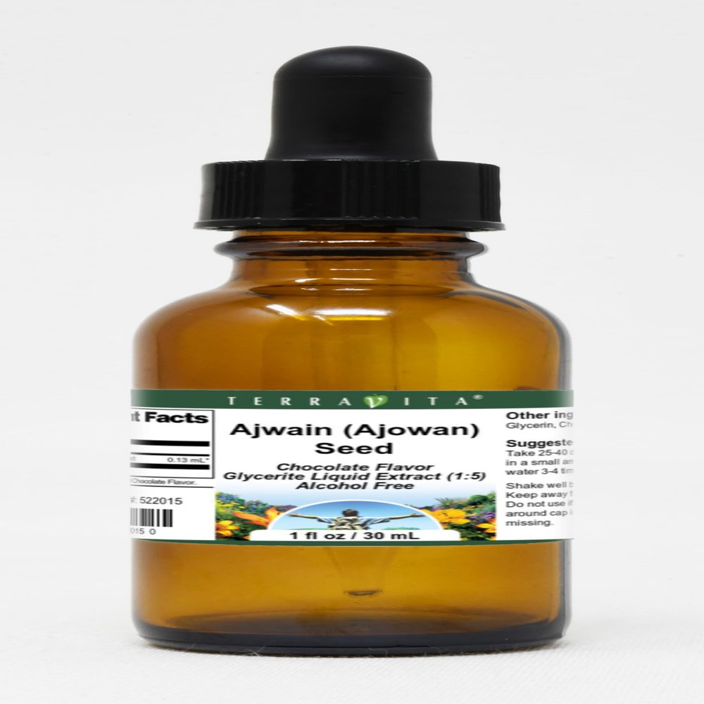 Ajwain (Ajowan) Seed Glycerite Liquid Extract (1:5) - Chocolate Flavored (1 oz, ZIN: 522015)