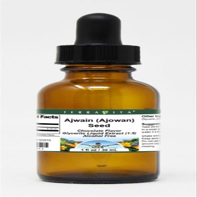 Ajwain (Ajowan) Seed Glycerite Liquid Extract (1:5) - Chocolate Flavored (1 oz, ZIN: 522015) - 3 Pack