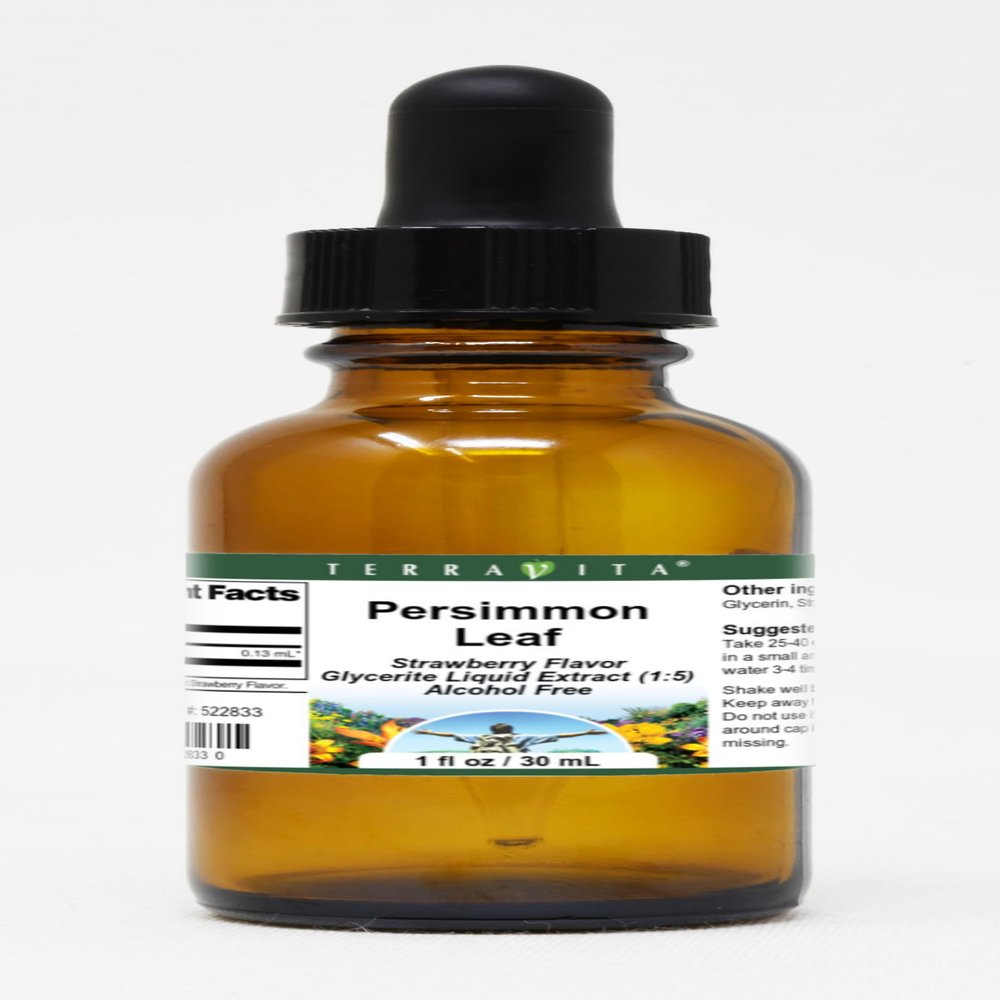 Persimmon Leaf Glycerite Liquid Extract (1:5) - Strawberry Flavored (1 oz, ZIN: 522833)