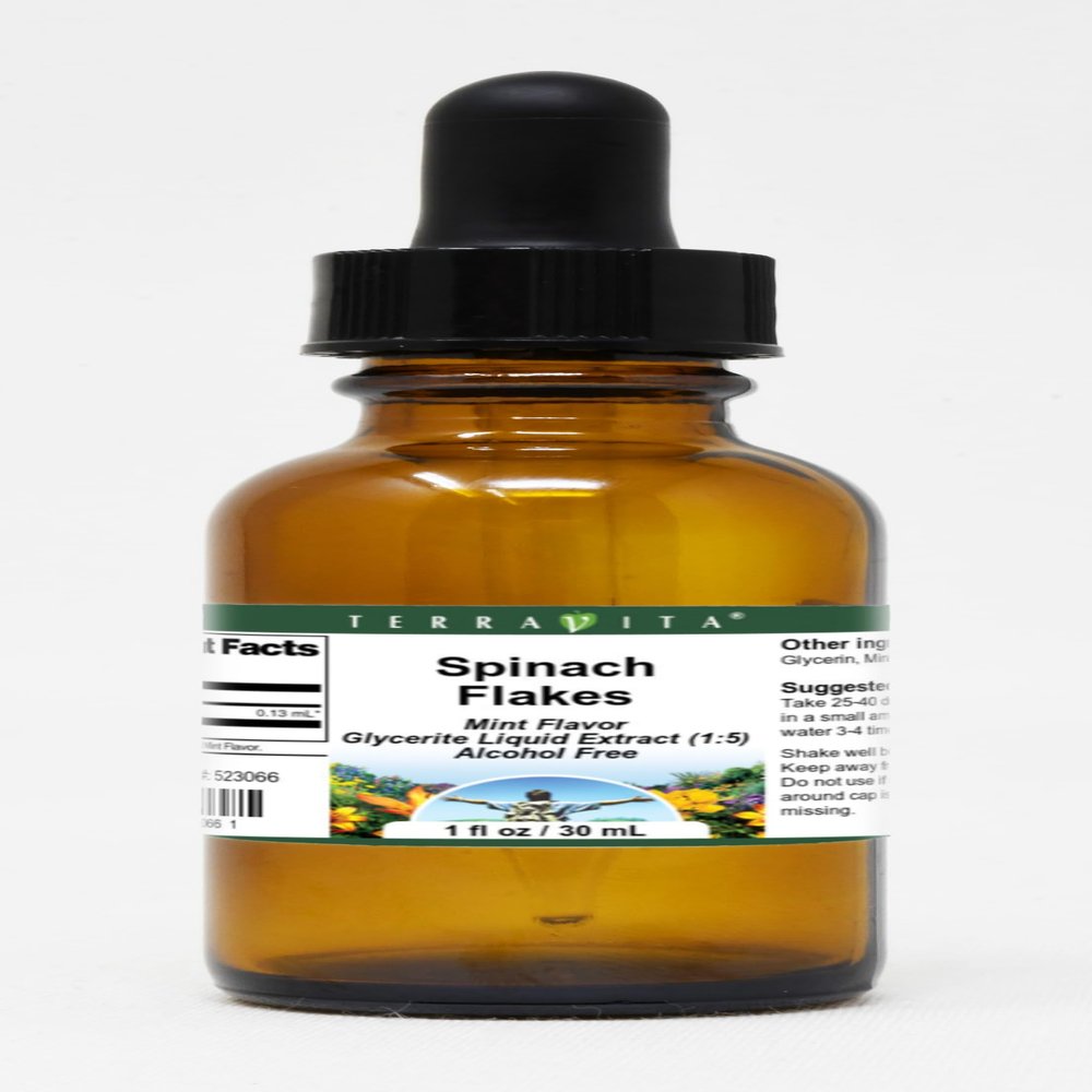 Spinach Flakes Glycerite Liquid Extract (1:5) - Mint Flavored (1 oz, ZIN: 523066) - 3 Pack