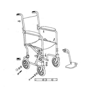 Drive Replacement Parts for Transport Chair ATC17 & 19 - Footrest Silver - PairL8