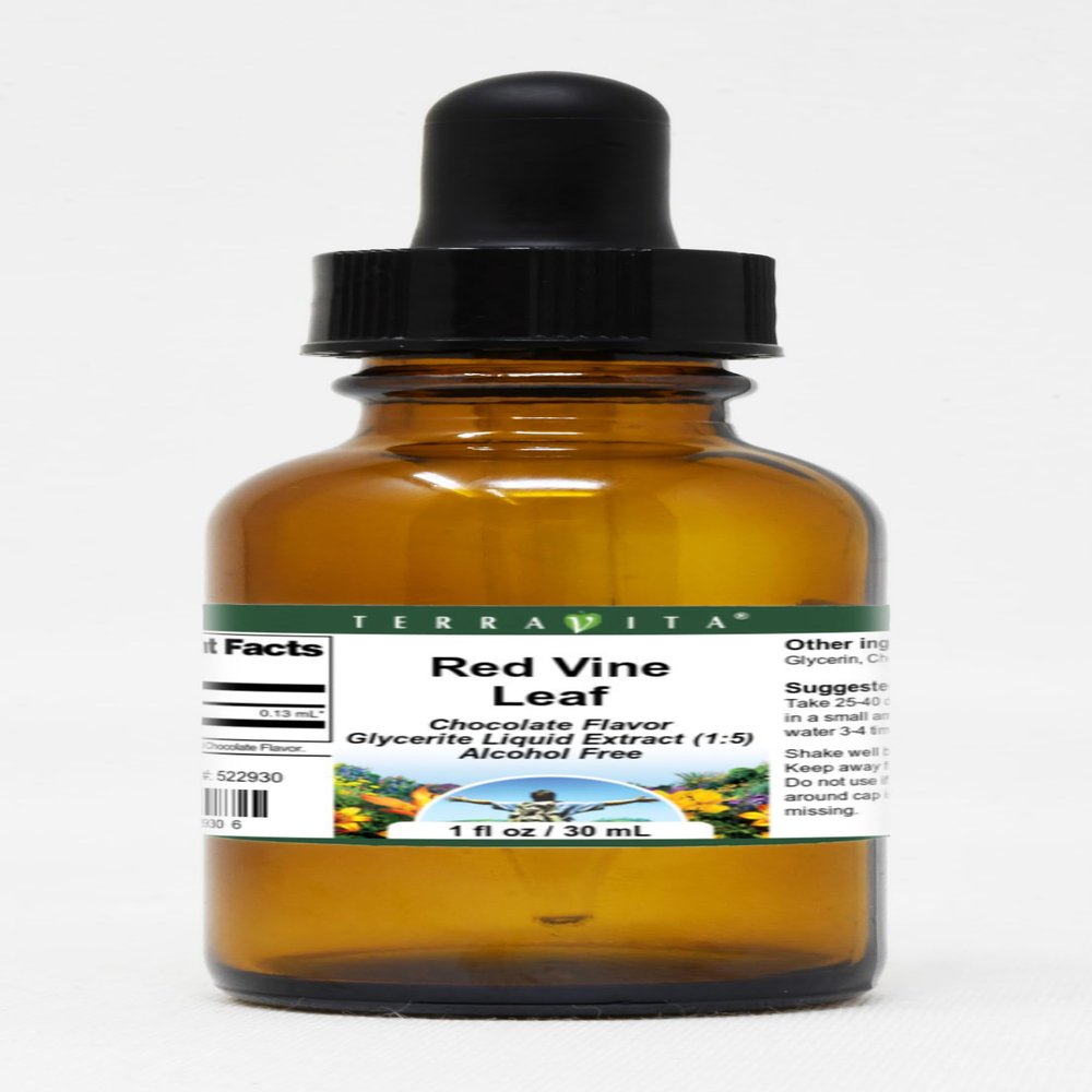 Red Vine Leaf Glycerite Liquid Extract (1:5) - Chocolate Flavored (1 oz, ZIN: 522930)