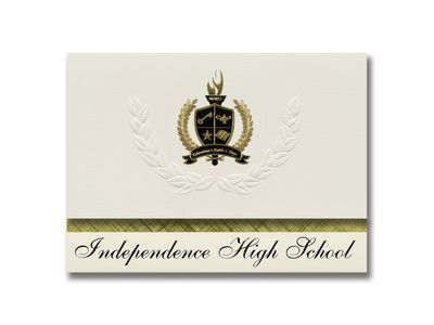Signature Announcements Independence High School (Provo, UT) Graduation Announcements, Presidential style, Basic package of 25 with Gold & Black Metallic Foil seal