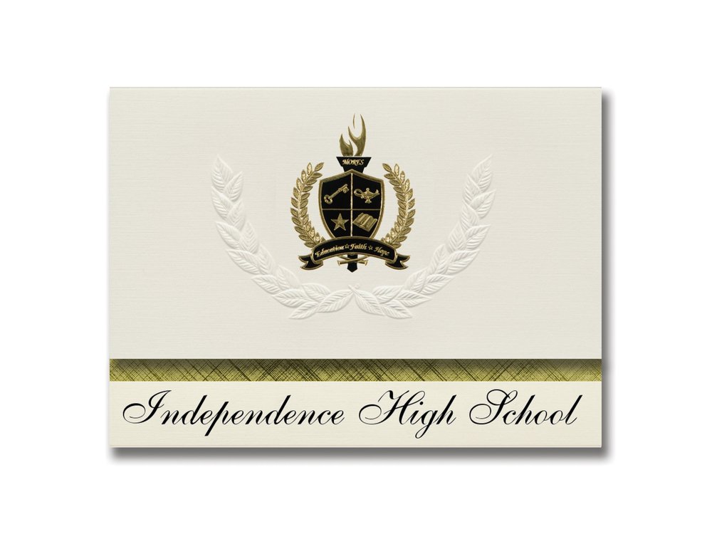 Signature Announcements Independence High School (Provo, UT) Graduation Announcements, Presidential style, Basic package of 25 with Gold & Black Metallic Foil seal