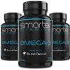 (3 Pack) Smarter Omega 3 Fish Oil, Berry Flavor, Burpless, Tasteless, 2000mg, DHA EPA Triple Strength Brain, Made with AlaskOmega view 1